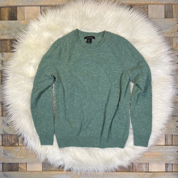 Like New! [Tahari] Luxe Super Soft Green 100% 2-Ply Lush Cashmere Sweater | XL - Picture 3 of 14